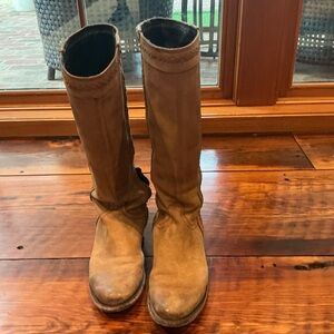 Tan Knee-High Leather Boots